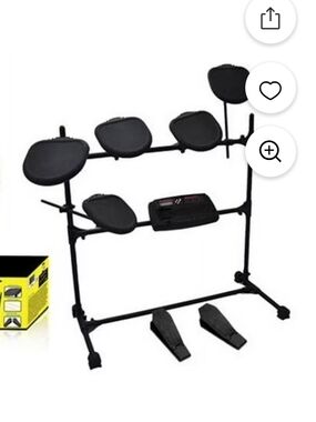 Pyle Pro Ped07 Electronic Drum Kit with Dual Pedals - Black EUC